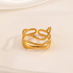18K Stainless Steel Tarnish Free Abstract Ring