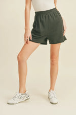 Black High Waist Sweat Shorts