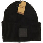 Solid Ribbed C.C Beanie with Rubber Patch