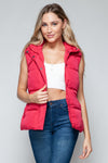 Snap and Zip Closure Hooded Vest