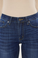 Plus Petite Dark Wash Mid Rise Flare