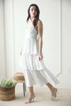 Floral Sleeveless Corset Ruffle Tiered Midi Dress