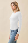 Long Sleeve Crew Neck Front Double Layered Top