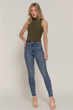 Mock Neck Brushed Rib Tank Top