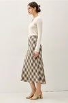 Tartan Plaid Flowy Midi Skirt