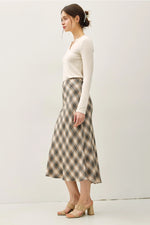Tartan Plaid Flowy Midi Skirt