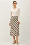 Tartan Plaid Flowy Midi Skirt