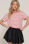 Short Sleeve Crew Neck Stripe Oversize T-Shirt