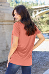 Bamboo Full Size  V-Neck Short Sleeve T-Shirt