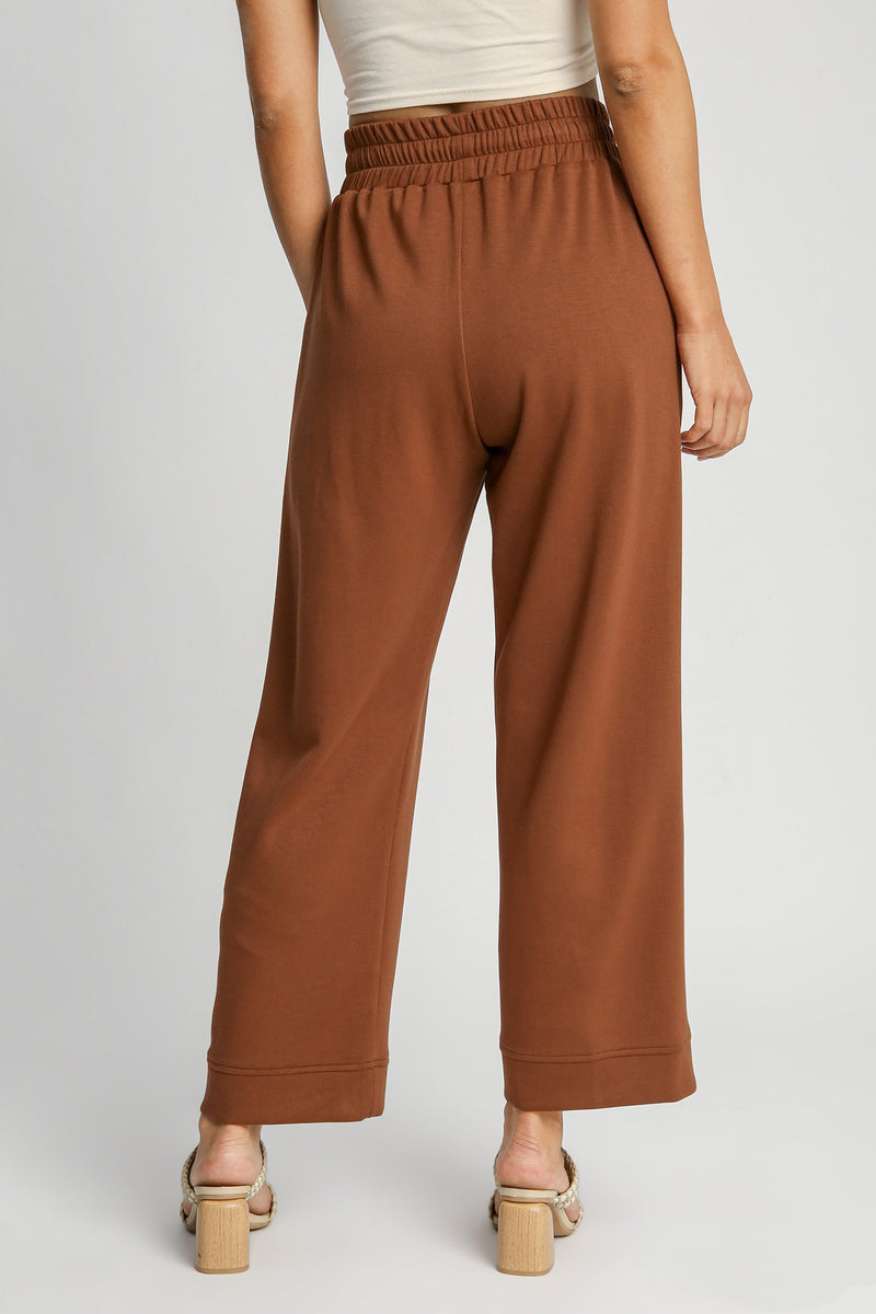 Full Size Drawstring Wide Leg Pants with Pockets