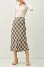Tartan Plaid Flowy Midi Skirt
