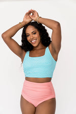 Seaside Pink High Waisted Ruched Swim Bottoms