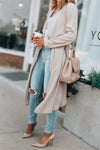 Open Front Long Sleeve Trench Coat