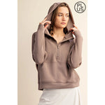 Plus Size Modal Scuba Quarter Zip Hoodie