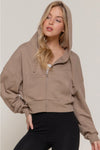 Long Sleeve Hoodie French Terry Zip Up Jacket