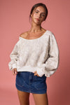 Nature Camo Print Off-Shoulder Sweatshirt