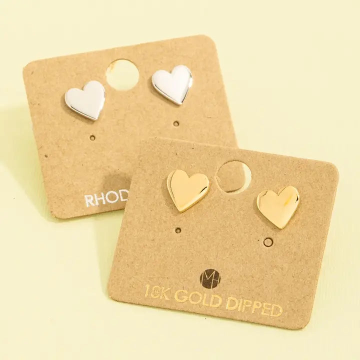 Gold Dipped Polished Mini Stud Earrings