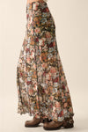Floral Knit Inverted Seam Maxi Skirt