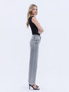 Vervet by Flying Monkey High Rise Full Length Grey Wide Leg Jeans