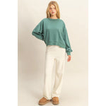 Layered Hem Sweatshirt with Raw Edges
