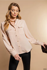 Elegant Silky Button-Up Shirt