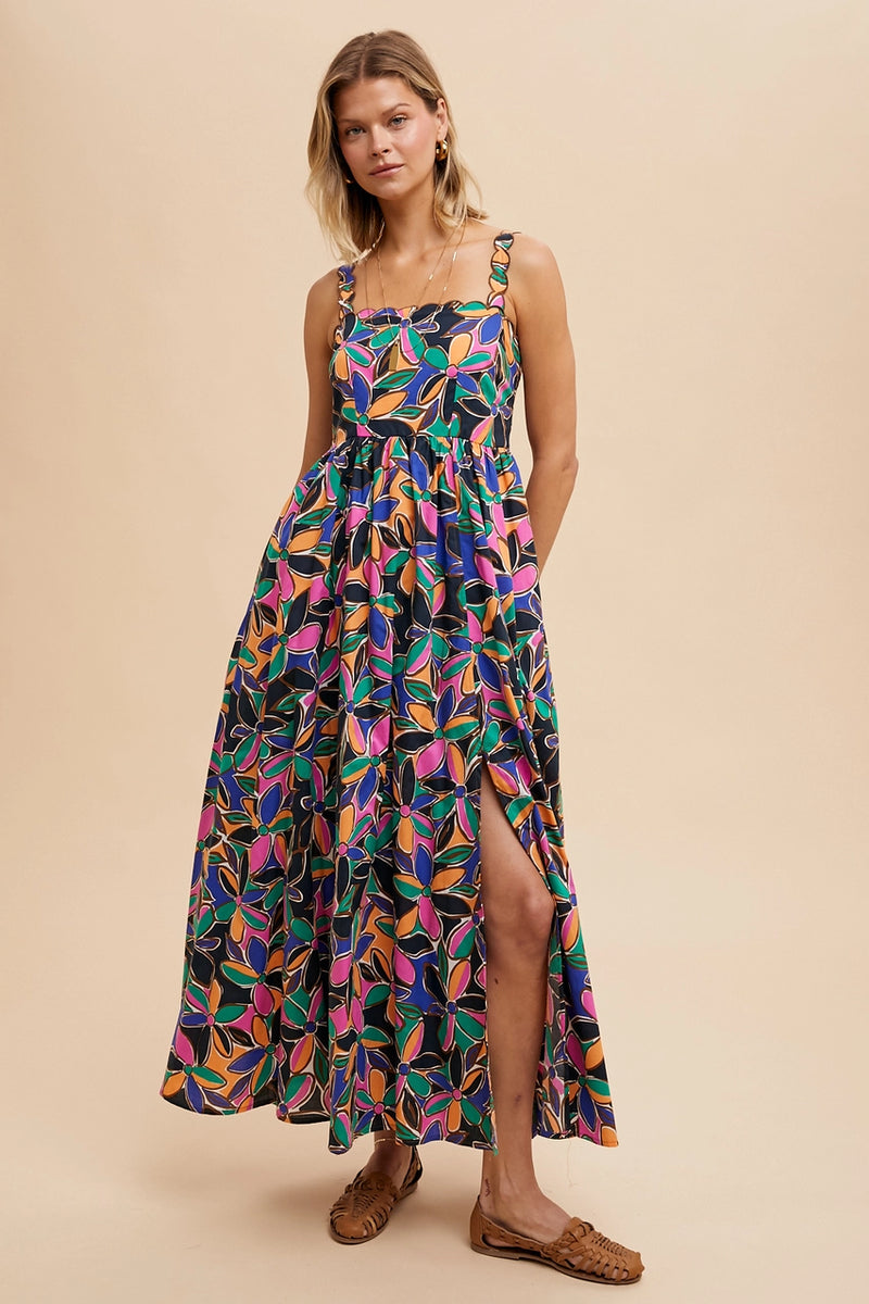 Wild Bloom Cotton Maxi Dress