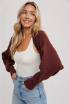 Cropped Shrug Knit Sweater