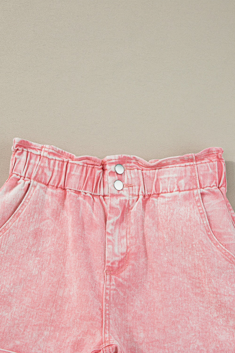 Paperbag Waist Denim Shorts