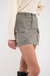 Cargo Rough Hem Mini Skirt