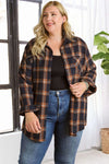 Plus Button Down Flannel Shirt