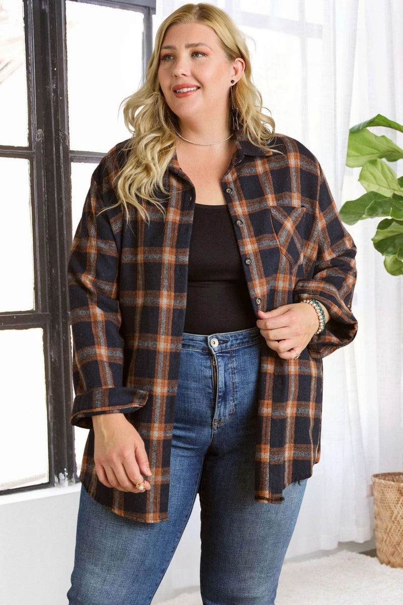 Plus Button Down Flannel Shirt
