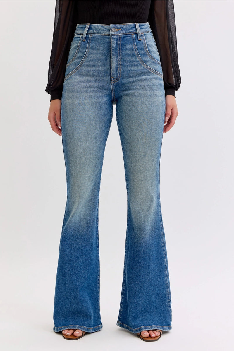 Cello High Rise Wide Leg with Cuff Jeans