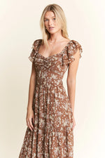 Ruffle Sleeve Tiered Maxi Dress
