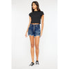 KanCan High Rise Distressed Mom Shorts