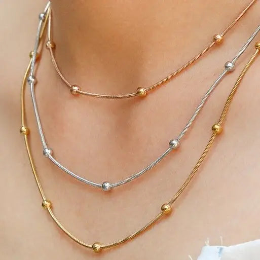 18K Stainless Steel Tarnish Free Layered Necklace