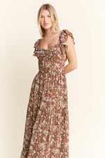 Ruffle Sleeve Tiered Maxi Dress