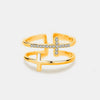 925 Sterling Silver Inland Zircon Cross Ring