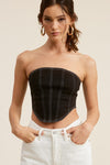 Corset Bodice Denim Effect Tube Top