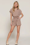 Dolman Short Sleeve Shirt & Shorts Linen Effect Set
