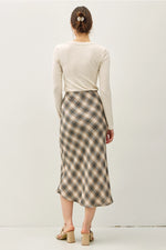Tartan Plaid Flowy Midi Skirt