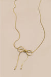 18K Stainless Steel Tarnish Free Bow Necklace