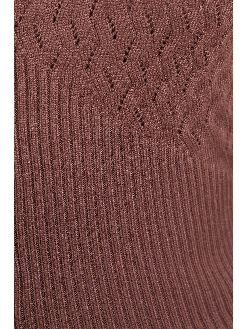 Pointelle with Rib Sleeveless Sweater Top