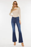 Plus Petite Dark Wash Mid Rise Flare