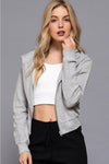 Long Sleeve Crop Zip-Up Thermal Hoodie