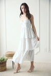 Floral Sleeveless Corset Ruffle Tiered Midi Dress