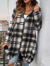 Plaid Zip Up Hooded Coat