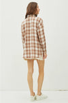 Mocha Plaid Flannel Long Sleeve Button Up Shirt