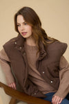 Oversized Snap Button Puffer Vest