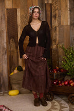 Bell Sleeve Front Button Crochet Knit Cardigan