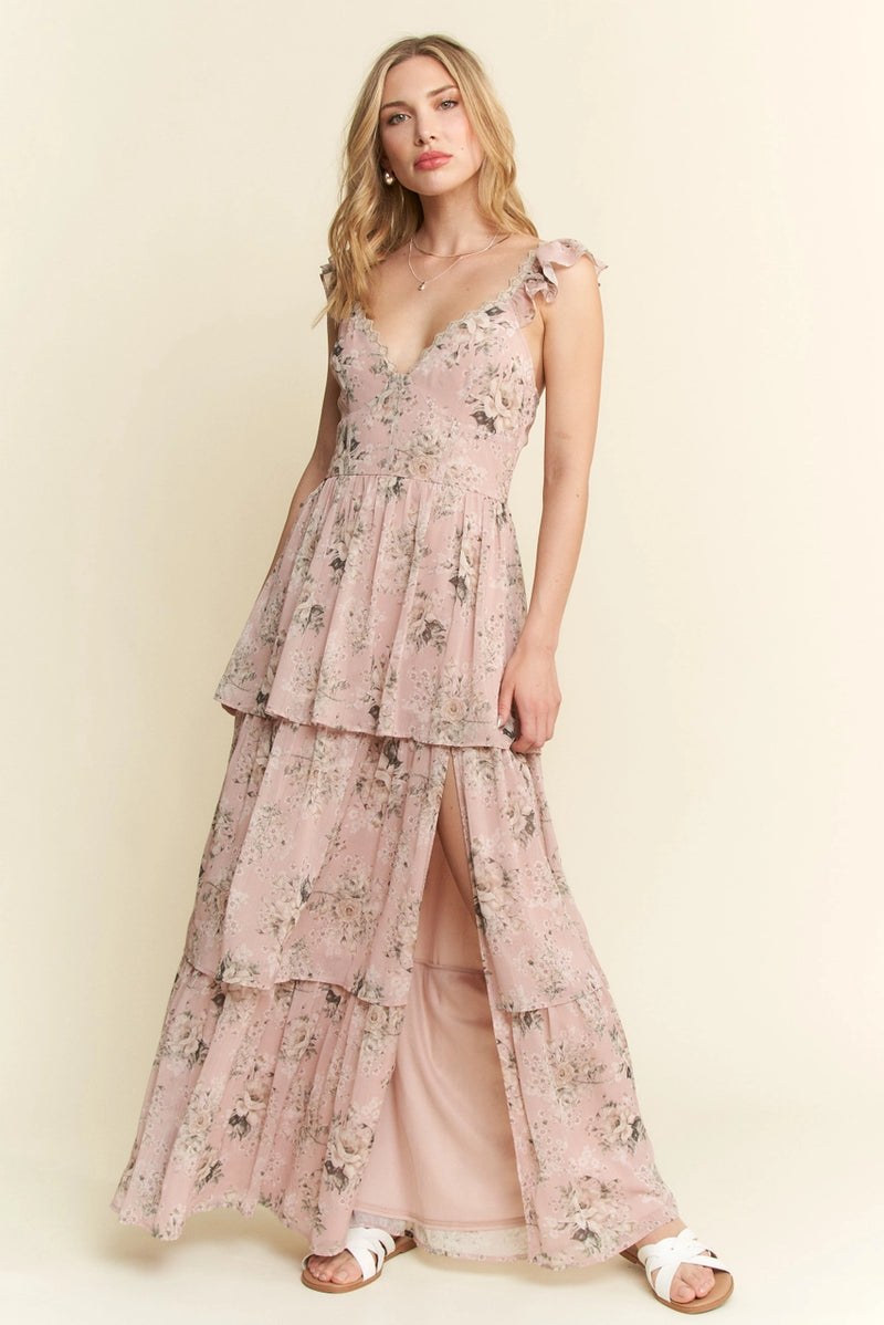 Falling for Florals Tiered Dress